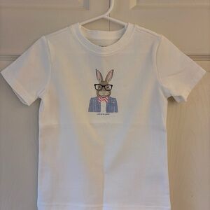 Janie and Jack White Tee with Bunny in Blue Jacket Sz 4